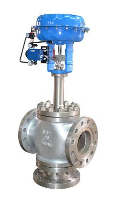 three-way globe control valve